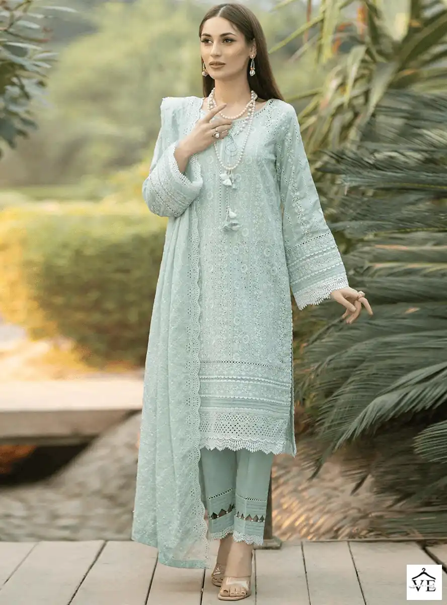 Al_Khushbu 4091 Pure Cambric Cotton Wholesale Pakistani Salwar Suit Catalog — Wholesale Salwar Suits, MPA wholesale from Surat — view 1
