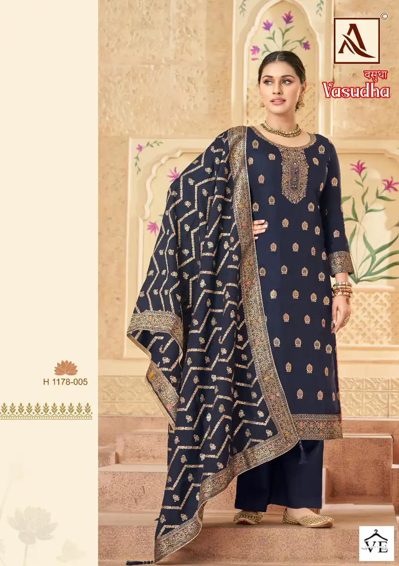 Alok Suits Vasudha Viscose Wholesale Designer Salwar Suit Catalog — Wholesale Salwar Suits, MPA wholesale from Surat - Gallery Image 3