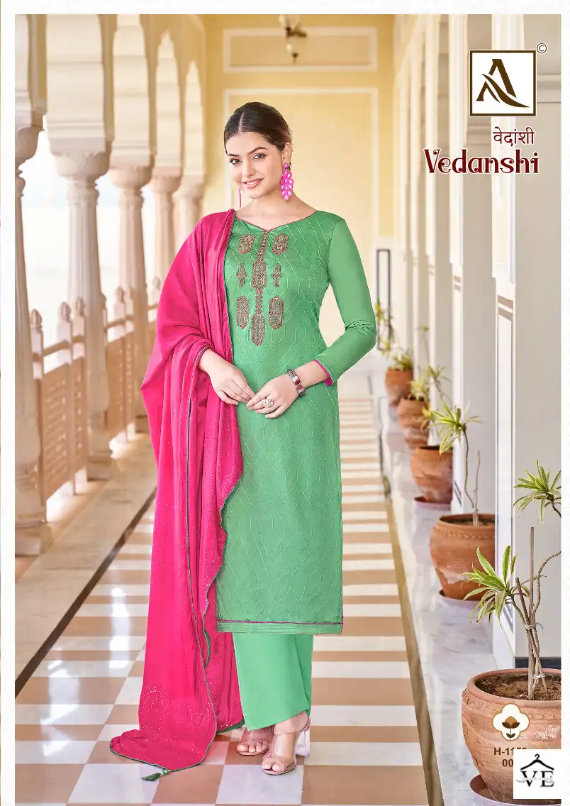 Alok Suits Vedanshi Jam Cotton Wholesale Designer Salwar Suit Catalog — Wholesale Salwar Suits, MPA wholesale from Surat - Gallery Image 2