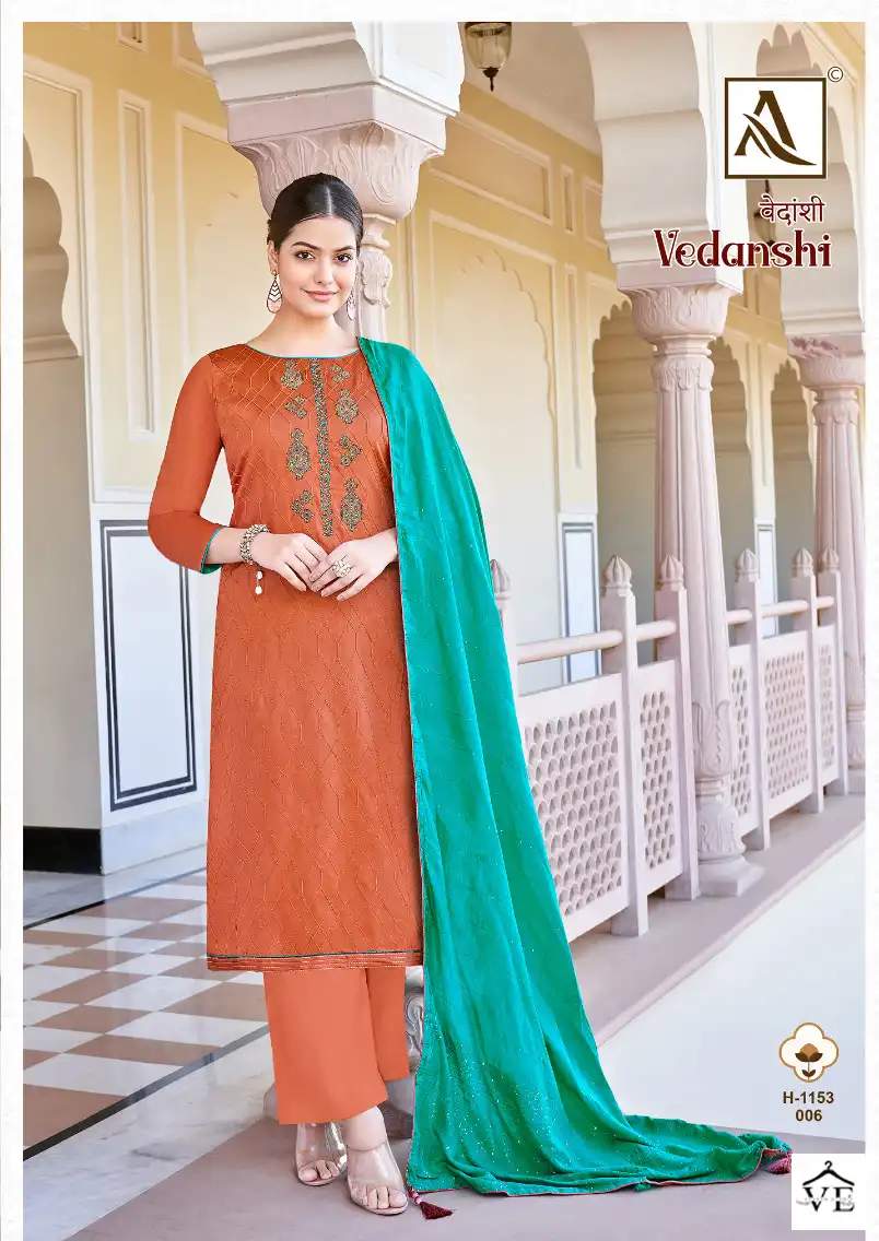 Alok Suits Vedanshi Jam Cotton Wholesale Designer Salwar Suit Catalog — Wholesale Salwar Suits, MPA wholesale from Surat - Gallery Image 4