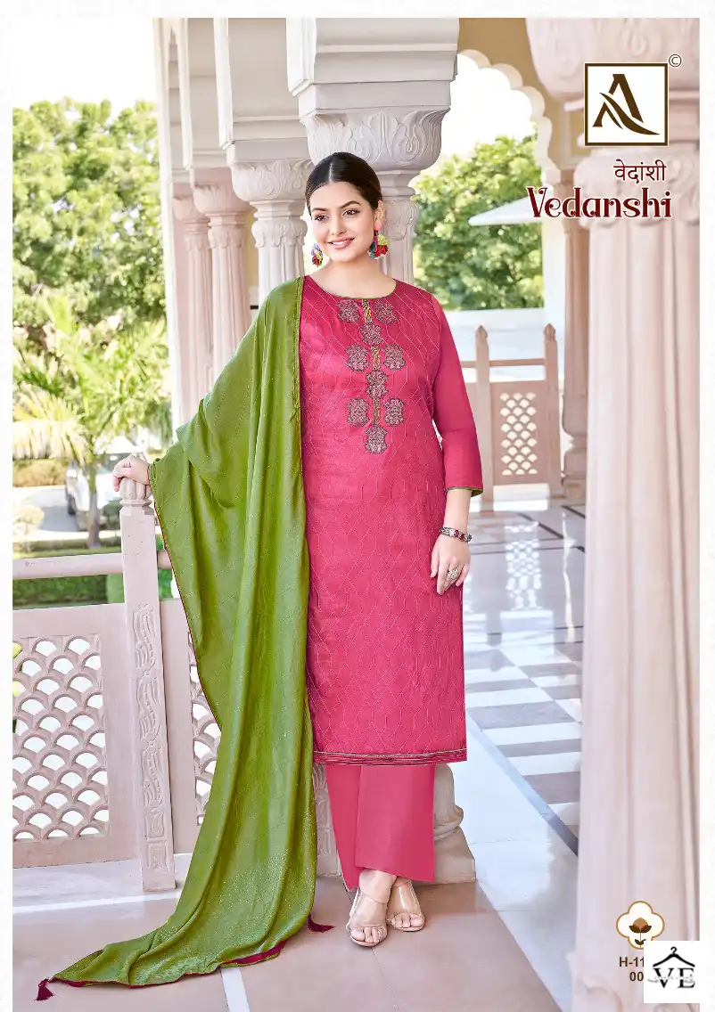 Alok Suits Vedanshi Jam Cotton Wholesale Designer Salwar Suit Catalog — Wholesale Salwar Suits, MPA wholesale from Surat - Gallery Image 6