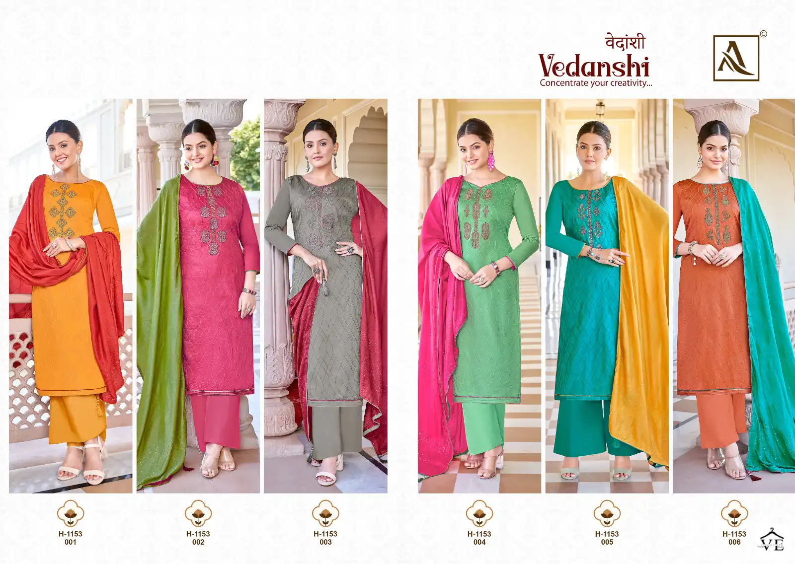 Alok Suits Vedanshi Jam Cotton Wholesale Designer Salwar Suit Catalog — Wholesale Salwar Suits, MPA wholesale from Surat — view 7