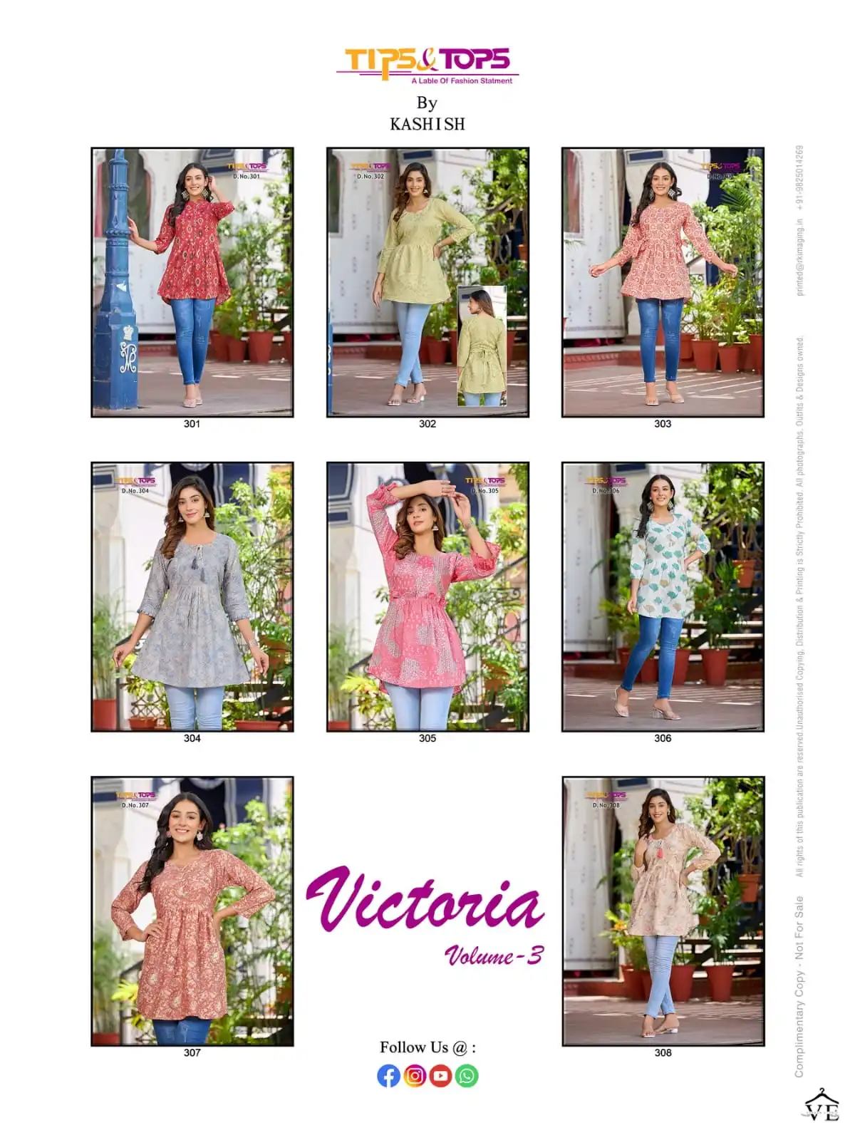 Tips &amp; Tops Victoria Vol 3 Heavy Rayon Wholesale Kurtis Catalog — Wholesale Kurtis, MPA wholesale from Surat — view 9