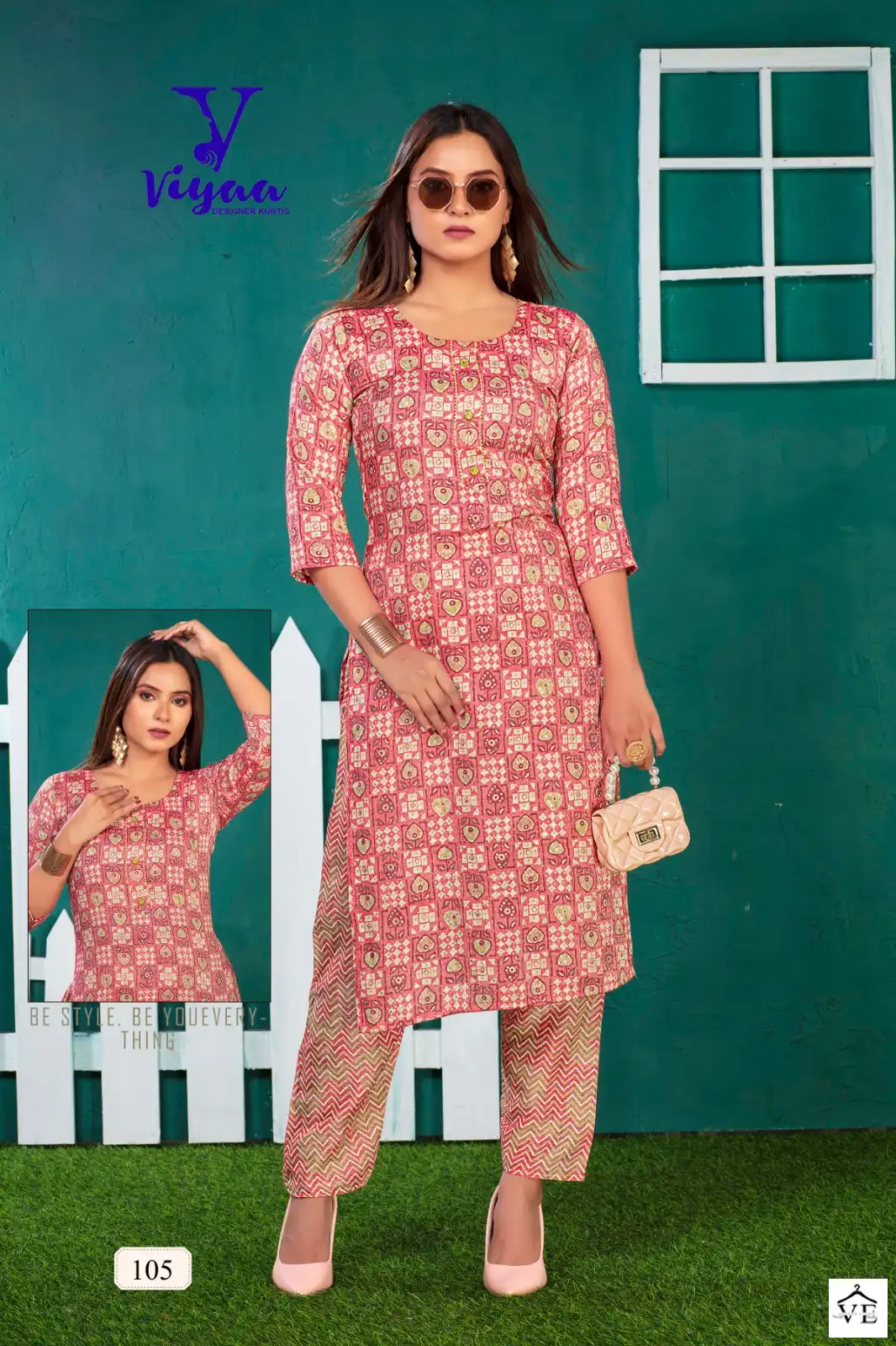 Vardan Ethnic Vitara V1 Pure Original Capsule Rayon Wholesale Kurti With Pant Catalog — Wholesale Kurtis, MPA wholesale from Surat - Gallery Image 4