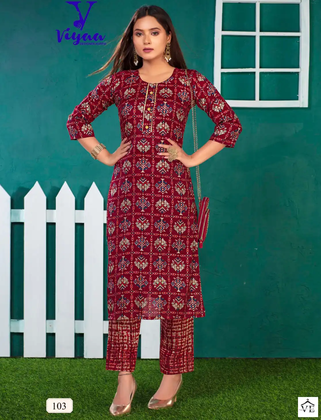 Vardan Ethnic Vitara V1 Pure Original Capsule Rayon Wholesale Kurti With Pant Catalog — Wholesale Kurtis, MPA wholesale from Surat — view 1