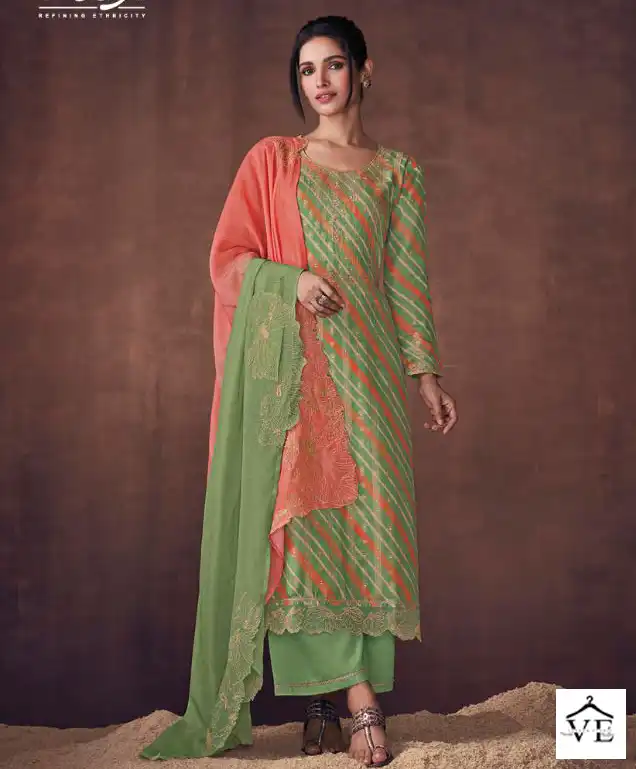 Omtex Vrunda Banaras Jacquard Wholesale Designer Salwar Suit Catalog — Wholesale Salwar Suits, MPA wholesale from Surat — view 1