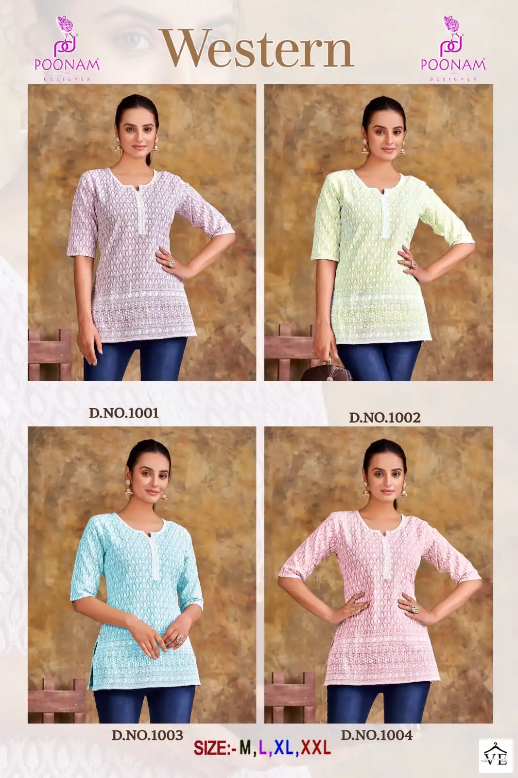 Poonam Designer Western Heavy Quality Rayon Wholesale Kurtis Catalog — Wholesale Kurtis, MPA wholesale from Surat - Gallery Image 4