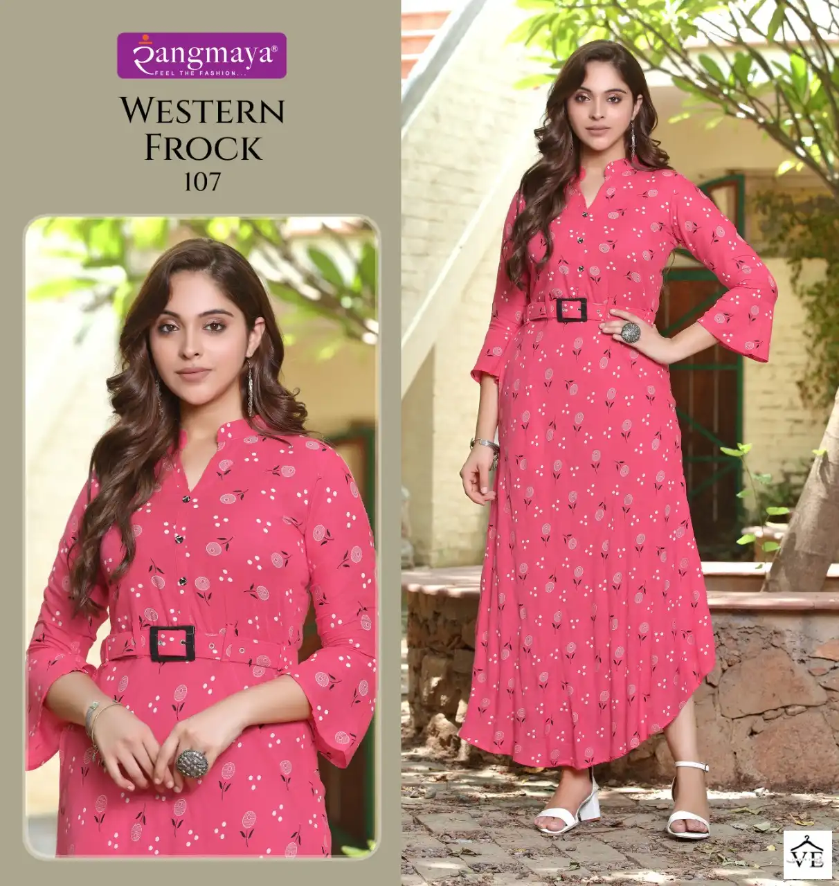 Vardan Ethnic Western Frock Rayon Print Wholesale Long Kurtis Catalog — Wholesale Kurtis, MPA wholesale from Surat - Gallery Image 5