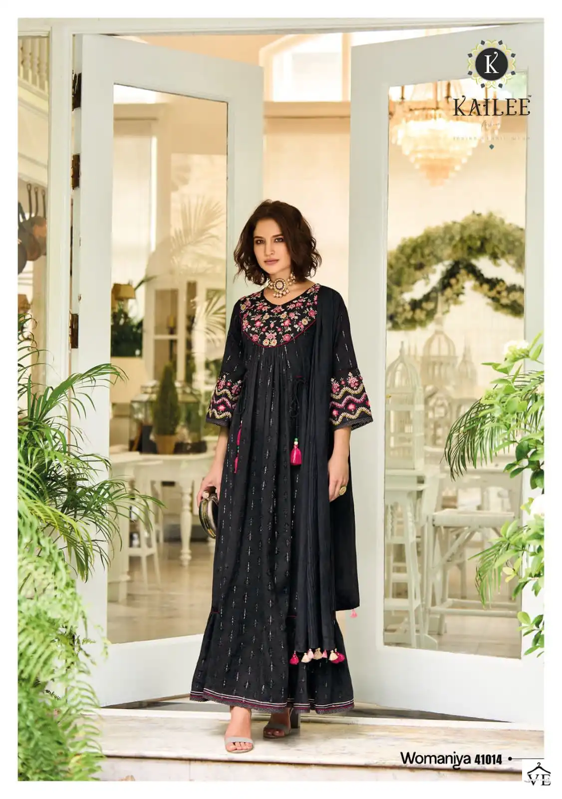 Kalki Fashion Womaniya Cotton Wholesale Designer Gown With Dupatta Catalog — Wholesale Kurtis, MPA wholesale from Surat - Gallery Image 3