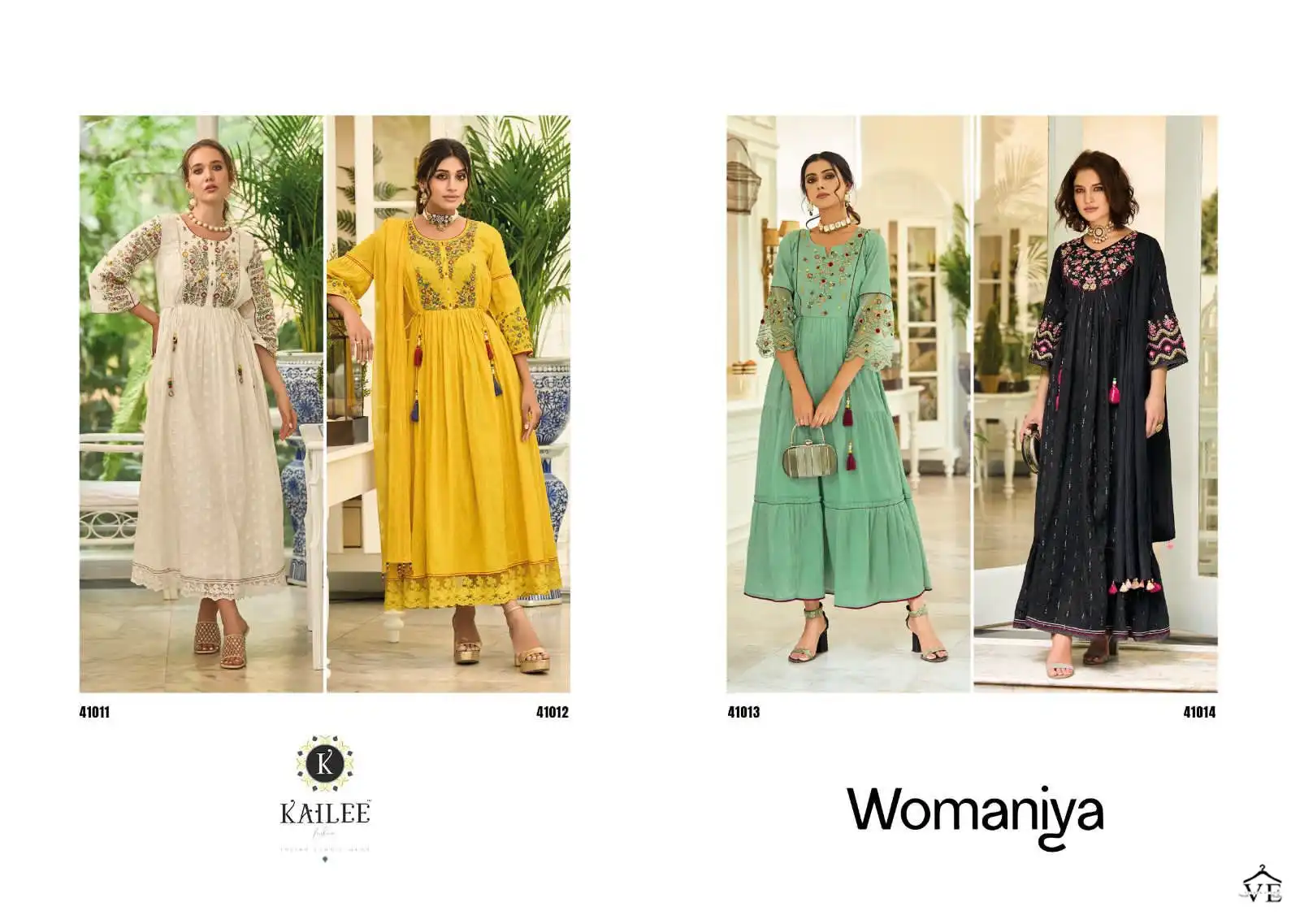 Kalki Fashion Womaniya Cotton Wholesale Designer Gown With Dupatta Catalog — Wholesale Kurtis, MPA wholesale from Surat — view 5