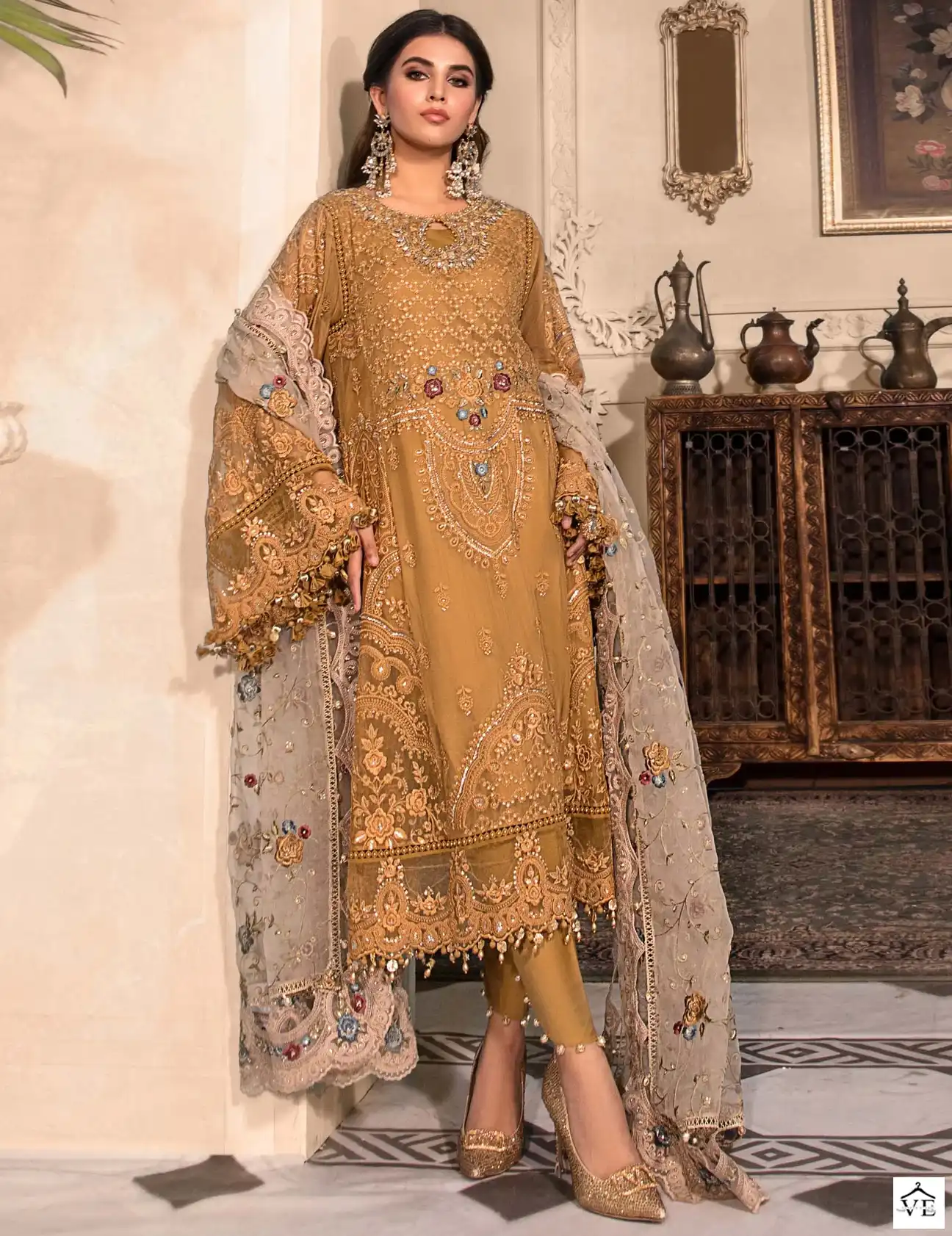 Shree Fabs K 1819 Faux Georgette Wholesale Pakistani Salwar Suit Catalog — Wholesale Salwar Suits, MPA wholesale from Surat — view 1