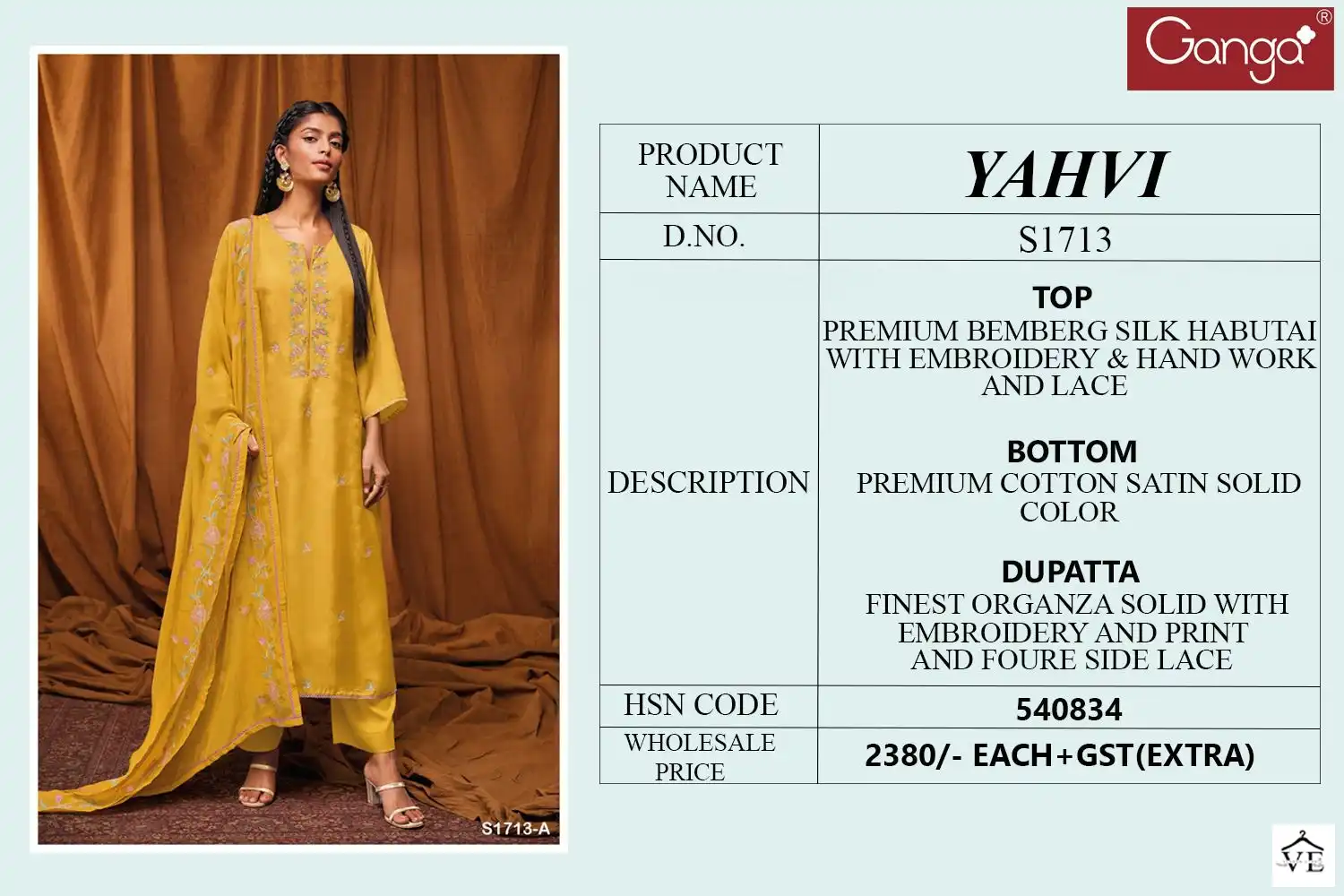 Ganga Yahvi Premium Bemberg Silk Wholesale Designer Salwar Suit Catalog — Wholesale Salwar Suits, MPA wholesale from Surat - Gallery Image 3
