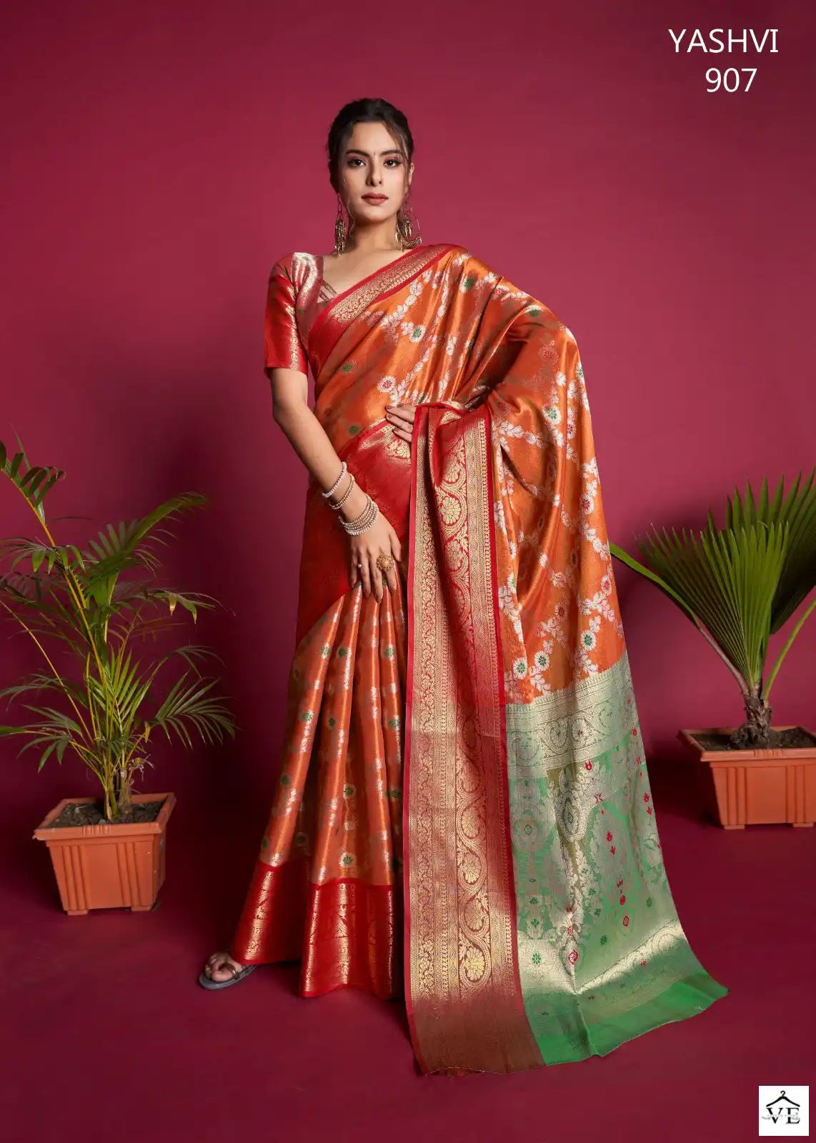 Vardan Ethnic Yashvi Kanjivaram Silk Wholesale Sarees Catalog — Wholesale Sarees, MPA wholesale from Surat - Gallery Image 7