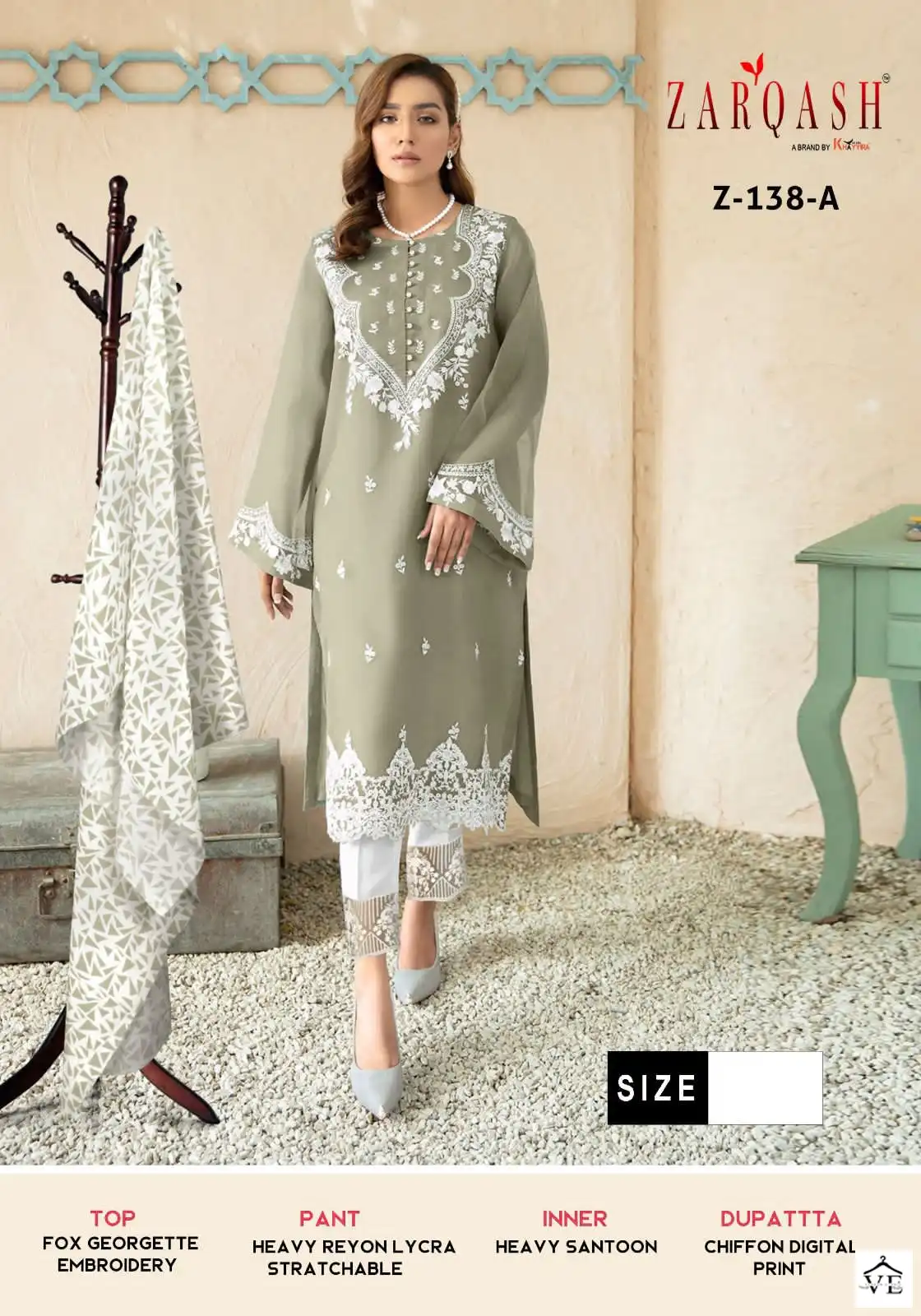 Zarqash Z 138 Georgette Wholesale Pakistani Readymade Salwar Suit Catalog — Wholesale Salwar Suits, MPA wholesale from Surat - Gallery Image 2