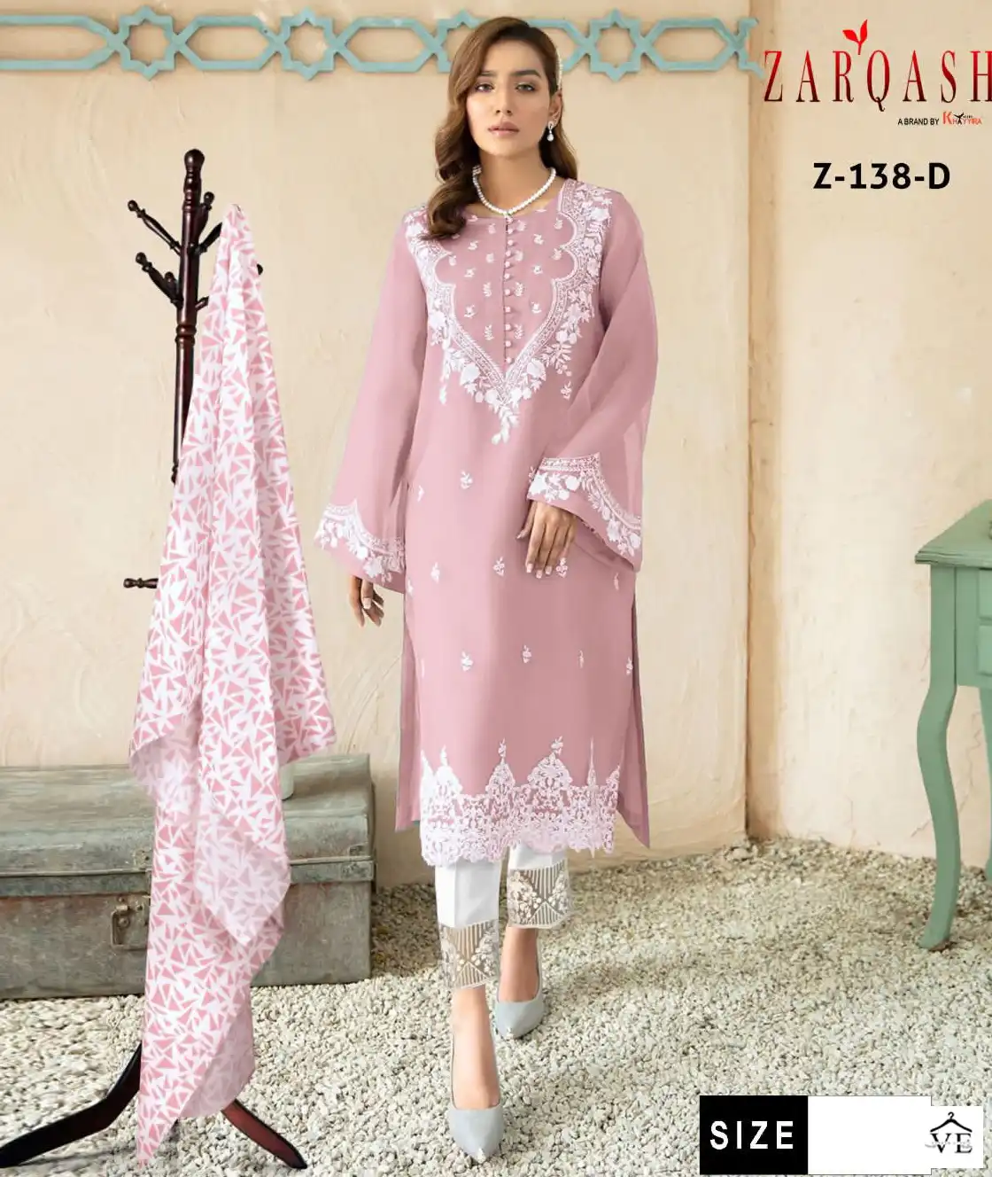 Zarqash Z 138 Georgette Wholesale Pakistani Readymade Salwar Suit Catalog — Wholesale Salwar Suits, MPA wholesale from Surat — view 1