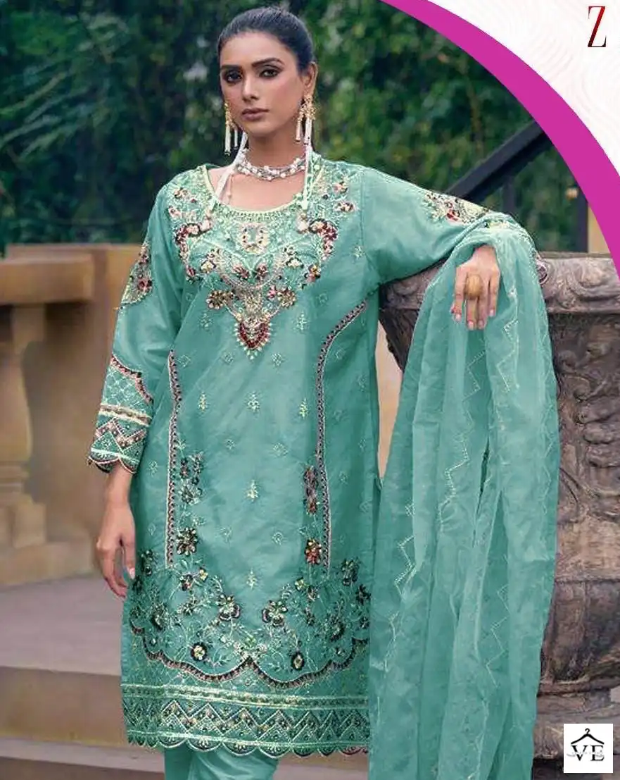 Zarqash Z 5123 Organza Wholesale Pakisdtani Readymade Salwar Suit Catalog — Wholesale Salwar Suits, MPA wholesale from Surat — view 1