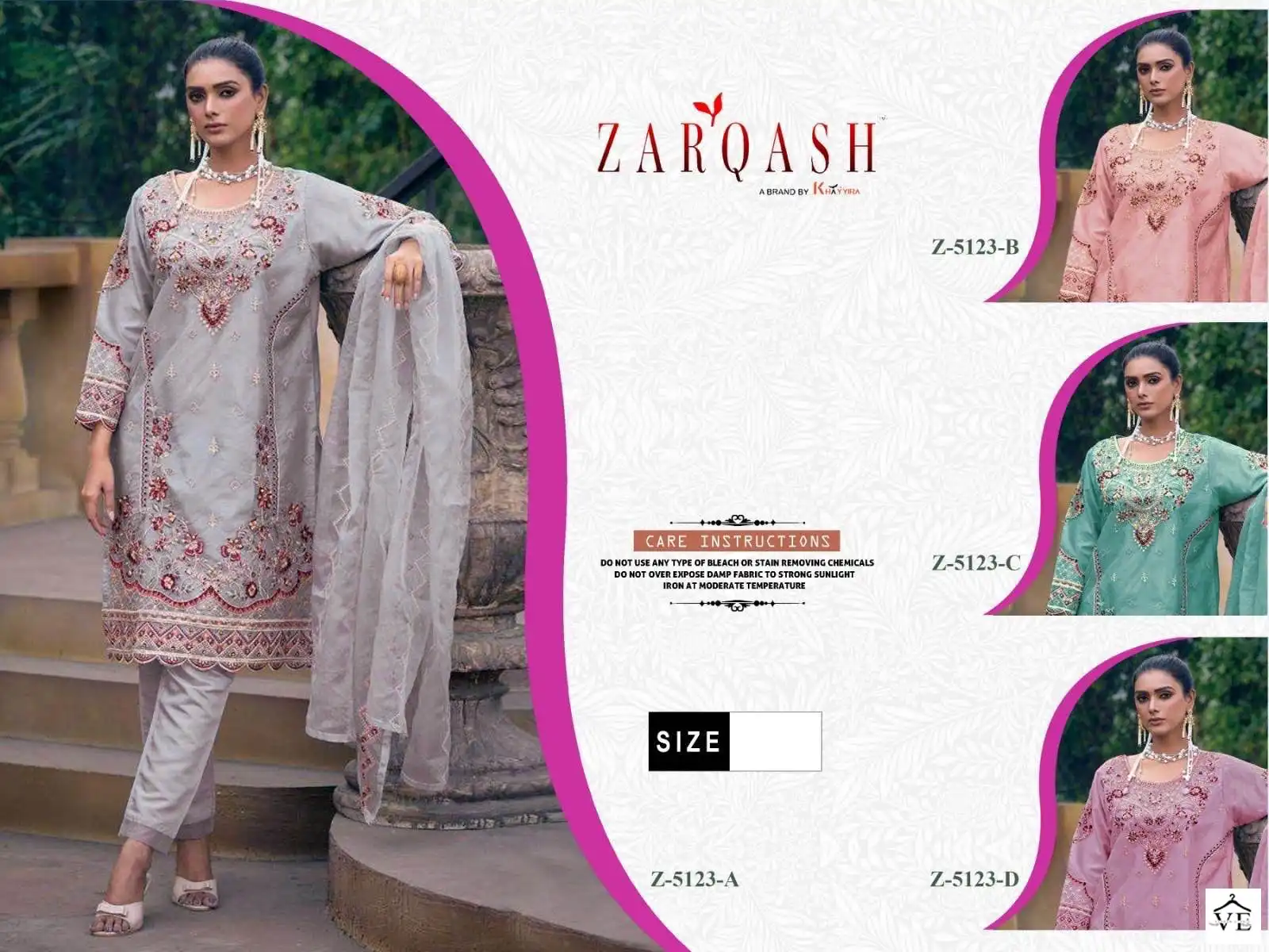 Zarqash Z 5123 Organza Wholesale Pakisdtani Readymade Salwar Suit Catalog — Wholesale Salwar Suits, MPA wholesale from Surat - Gallery Image 6