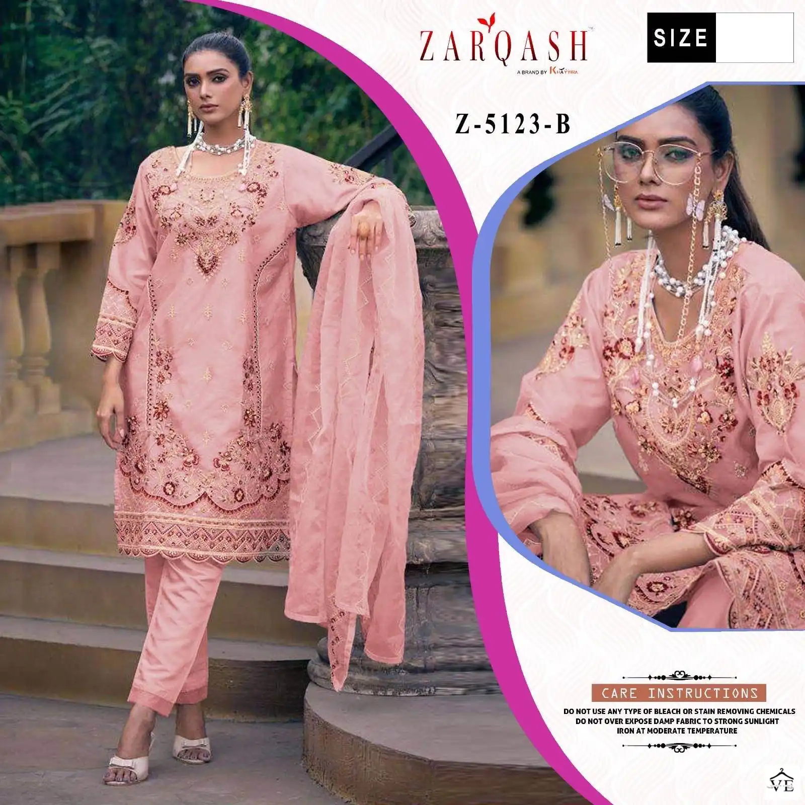 Zarqash Z 5123 Organza Wholesale Pakisdtani Readymade Salwar Suit Catalog — Wholesale Salwar Suits, MPA wholesale from Surat — view 9