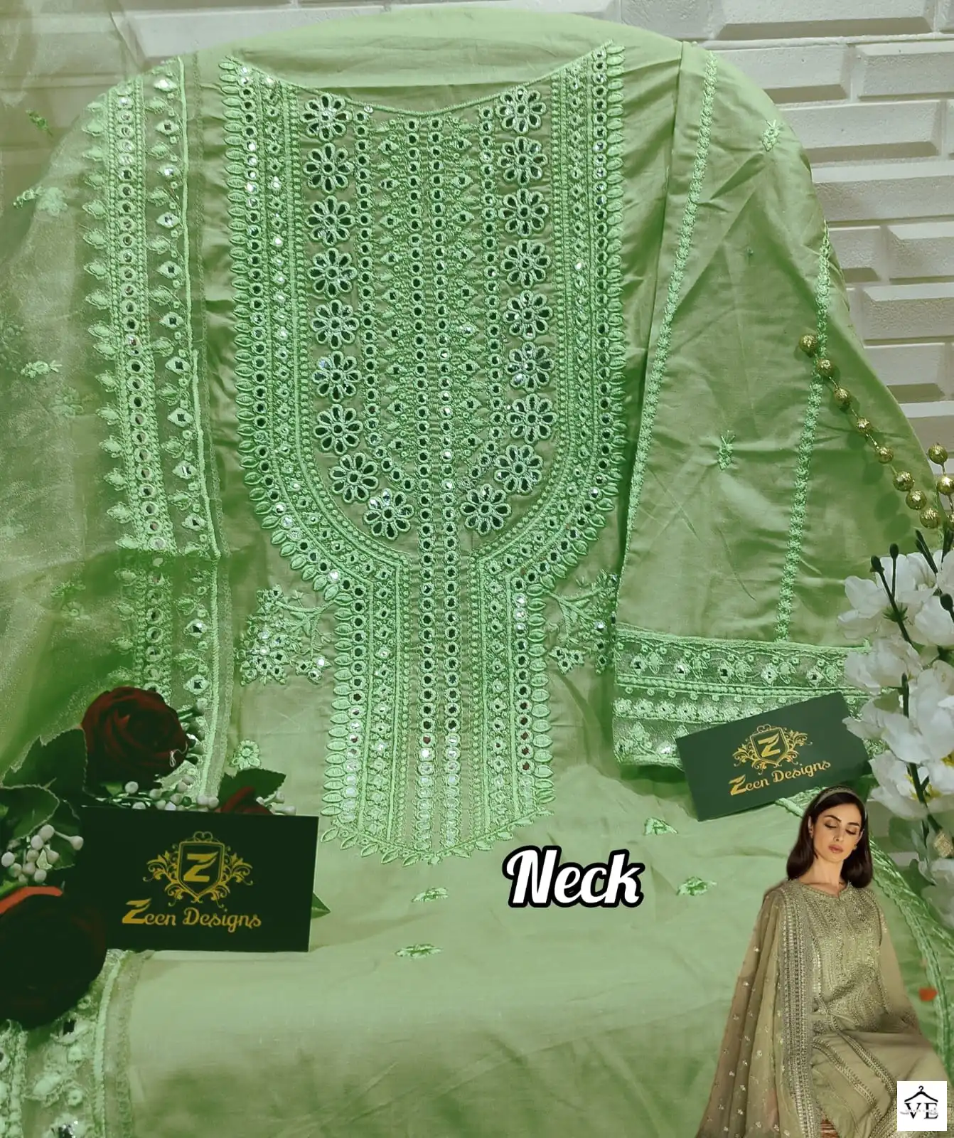 Zeen Zd 128 Cambric Cotton Wholesale Pakistani Salwar Suit Catalog — Wholesale Salwar Suits, MPA wholesale from Surat — view 4