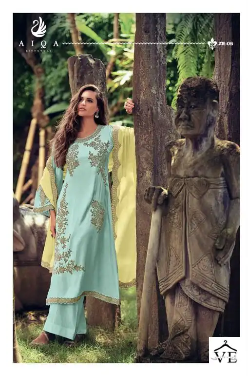 Aiqa Zeenat Pure Gaji Silk Wholesale Designer Salwar Suit Catalog — Wholesale Salwar Suits, MPA wholesale from Surat - Gallery Image 2