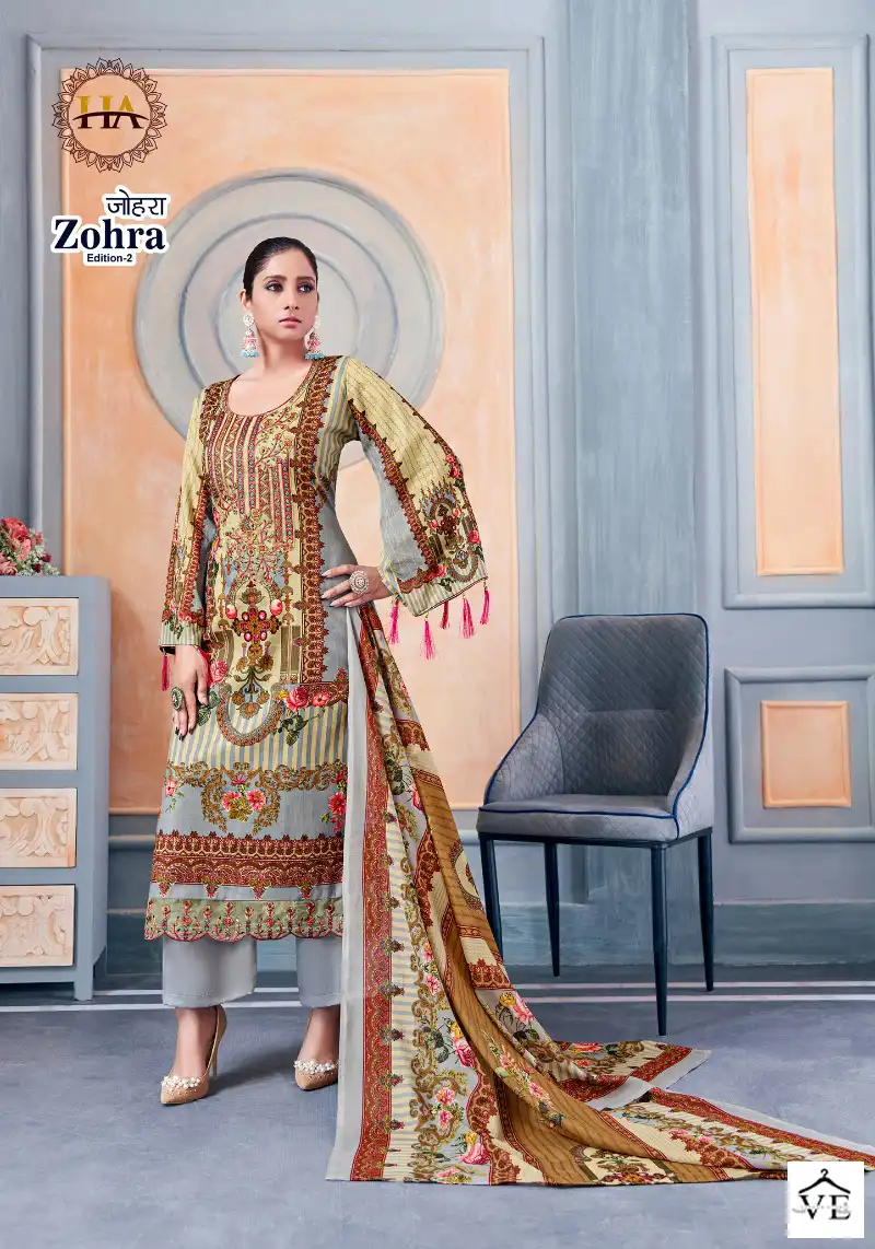 Harshit Zohra Edition Vol 2 Cambric Wholesale Pakistani Salwar Suit Catalog — Wholesale Salwar Suits, MPA wholesale from Surat - Gallery Image 8