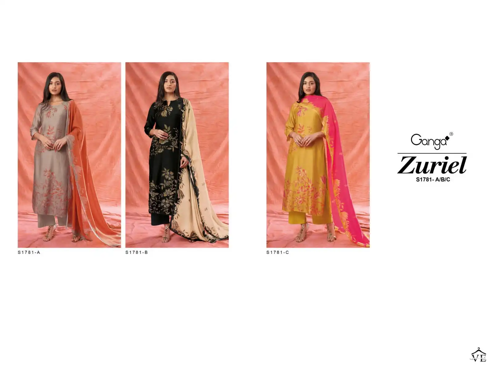 Ganga Zuriel 1781 Silk Wholesale Designer Salwar Suit Catalog — Wholesale Salwar Suits, Ganga wholesale from Surat — view 5
