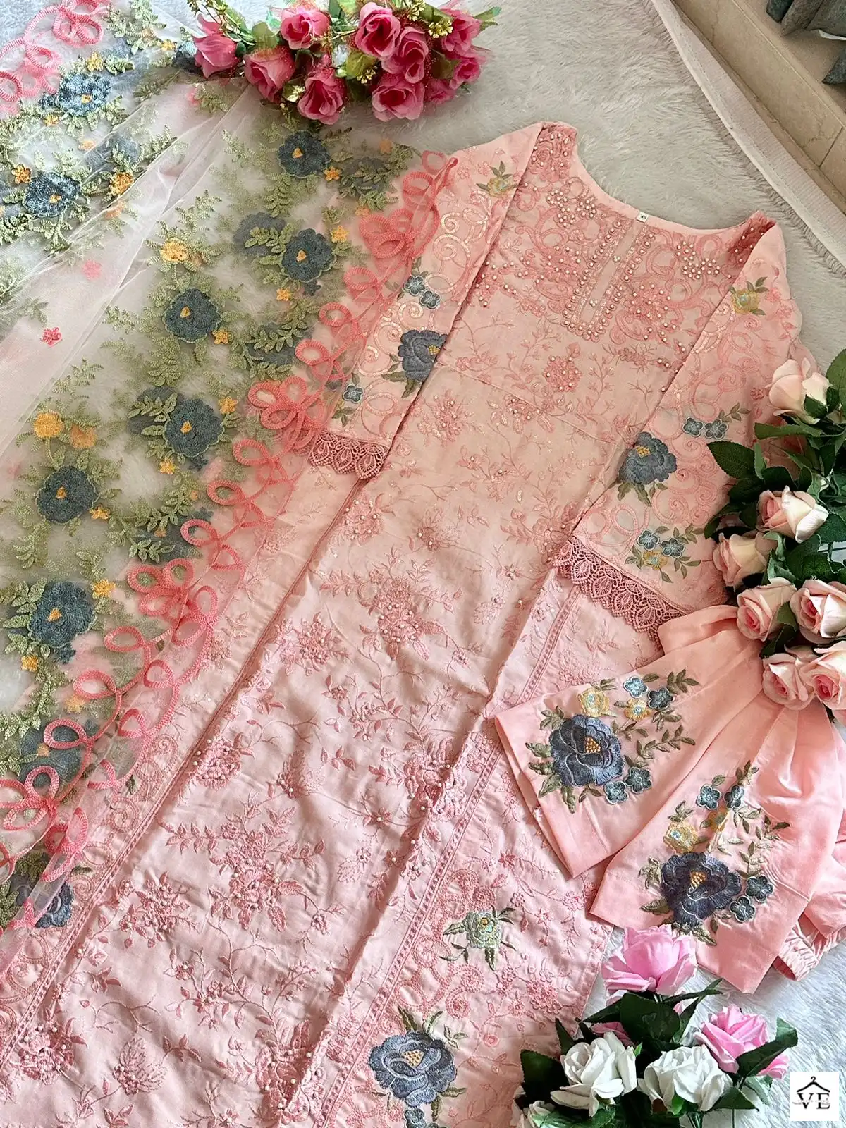 Ziaaz Code 328 Semi Stitched C Cotton Wholesale Pakistani Salwar Suit Catalog — Wholesale Salwar Suits, MPA wholesale from Surat - Gallery Image 3