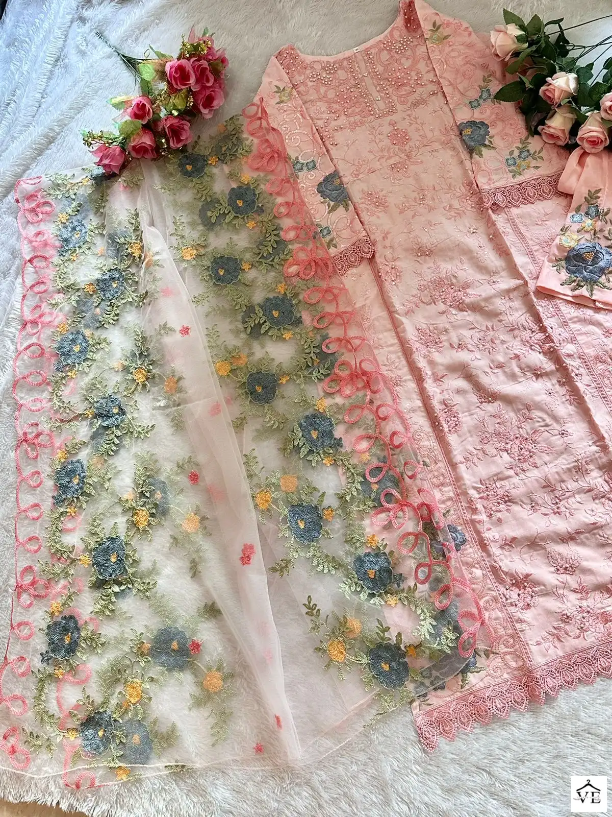 Ziaaz Code 328 Semi Stitched C Cotton Wholesale Pakistani Salwar Suit Catalog — Wholesale Salwar Suits, MPA wholesale from Surat - Gallery Image 4