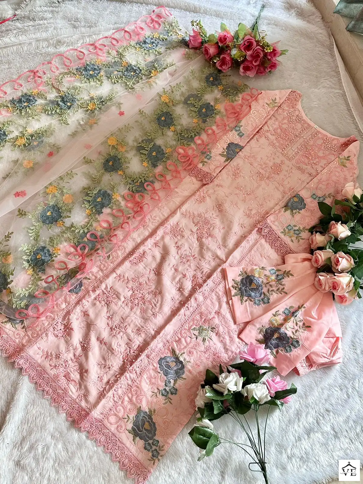 Ziaaz Code 328 Semi Stitched C Cotton Wholesale Pakistani Salwar Suit Catalog — Wholesale Salwar Suits, MPA wholesale from Surat — view 5