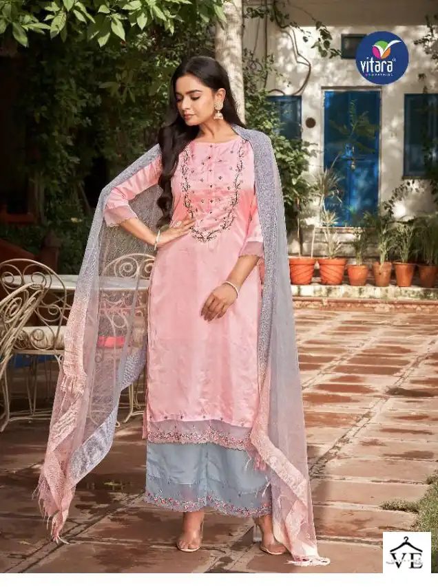 Vitara Cluster Gulmohar Silk Wholesale Readymade Salwar Suit Catalog — Wholesale Salwar Suits, MPA wholesale from Surat - Gallery Image 3