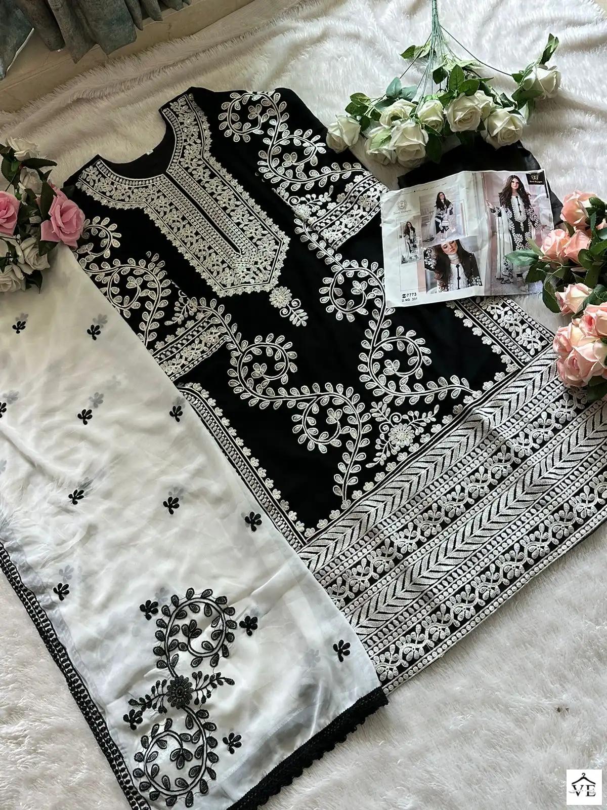 Ziaaz Code 331 Semi Stitched Georgette Wholesale Pakistani Salwar Suit Catalog — Wholesale Salwar Suits, MPA wholesale from Surat - Gallery Image 2
