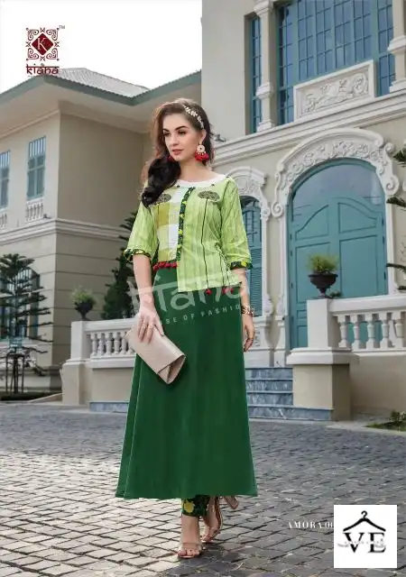 Kiana Amora Fancy Wholesale Kurti With Pant Catalog — Wholesale Kurtis, MPA wholesale from Surat — view 2