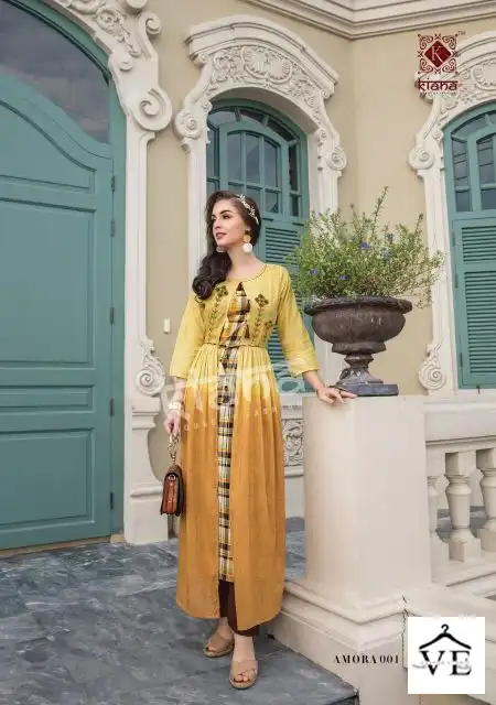 Kiana Amora Fancy Wholesale Kurti With Pant Catalog — Wholesale Kurtis, MPA wholesale from Surat — view 4