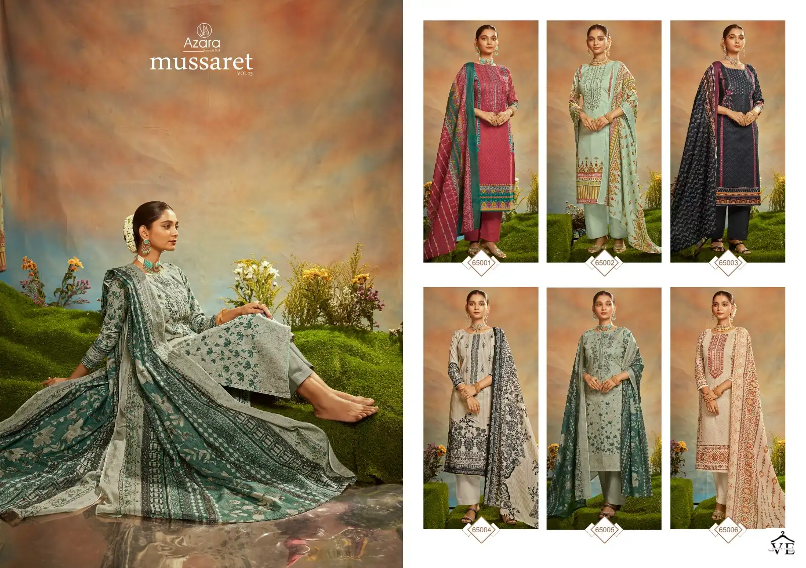 Azara Mussaret Vol 23 Pure Camric Cotton Wholesale Designer Salwar Suit Catalog — Wholesale Salwar Suits, MPA wholesale from Surat — view 7