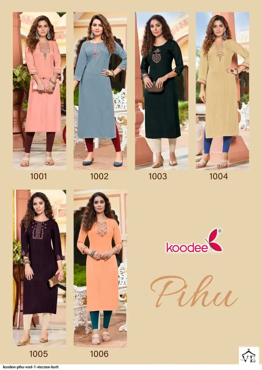 Koodee Pihu Vol 1 Viscose Wholesale Kurtis Catalog — Wholesale Kurtis, MPA wholesale from Surat — view 7