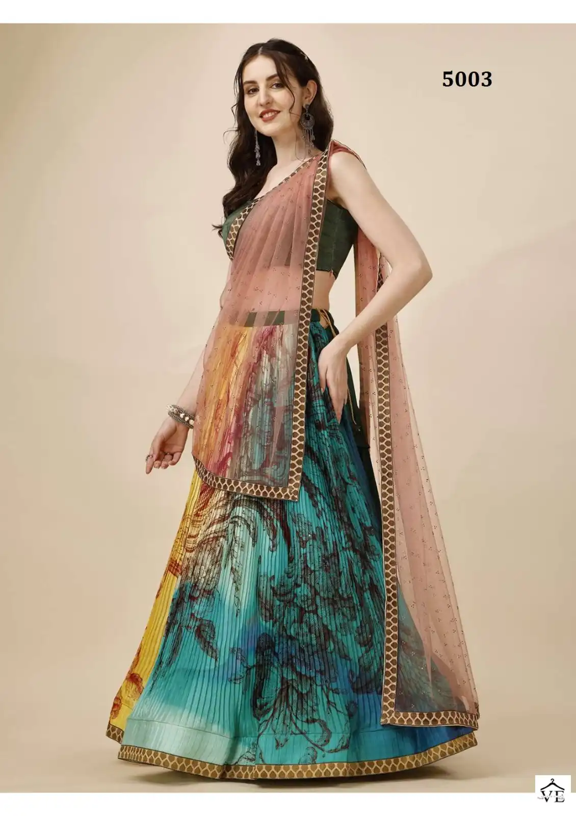 Vardan Ethnic Saptrangi Pure Linen Wholesale Lehenga Catalog — Wholesale Lehenga, MPA wholesale from Surat — view 3