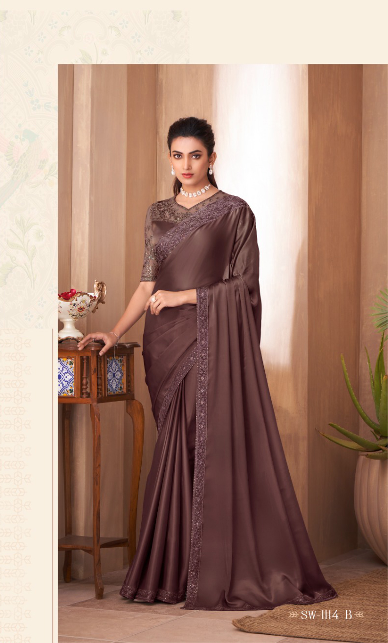 TFH 1114 Colours Glass Silk Wholesale Fancy Designer Sarees Catalog — Wholesale Sarees, MPA wholesale from Surat - Gallery Image 3