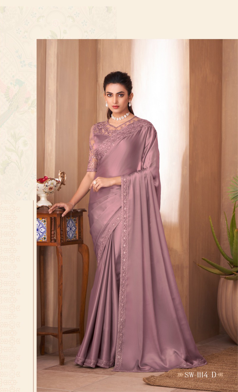 TFH 1114 Colours Glass Silk Wholesale Fancy Designer Sarees Catalog — Wholesale Sarees, MPA wholesale from Surat - Gallery Image 4