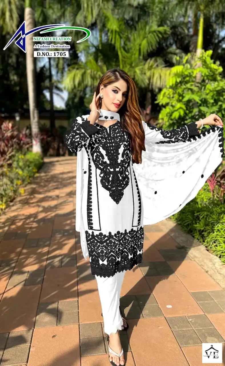 Nizami Creation 1705 Pure Georgette Wholesale Pakistani Readymade Suits Catalog — Wholesale Salwar Suits, MPA wholesale from Surat - Gallery Image 5