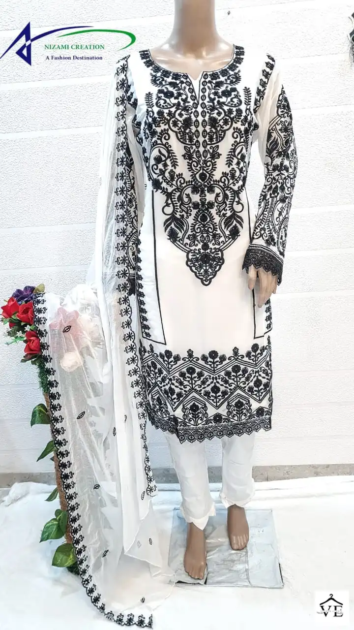 Nizami Creation 1705 Pure Georgette Wholesale Pakistani Readymade Suits Catalog — Wholesale Salwar Suits, MPA wholesale from Surat - Gallery Image 8