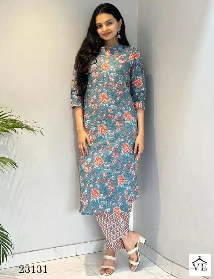Indira 23131 Cambric Wholesale Kurti With Bottom Combo Set Catalog — Wholesale Kurtis, MPA wholesale from Surat — view 1
