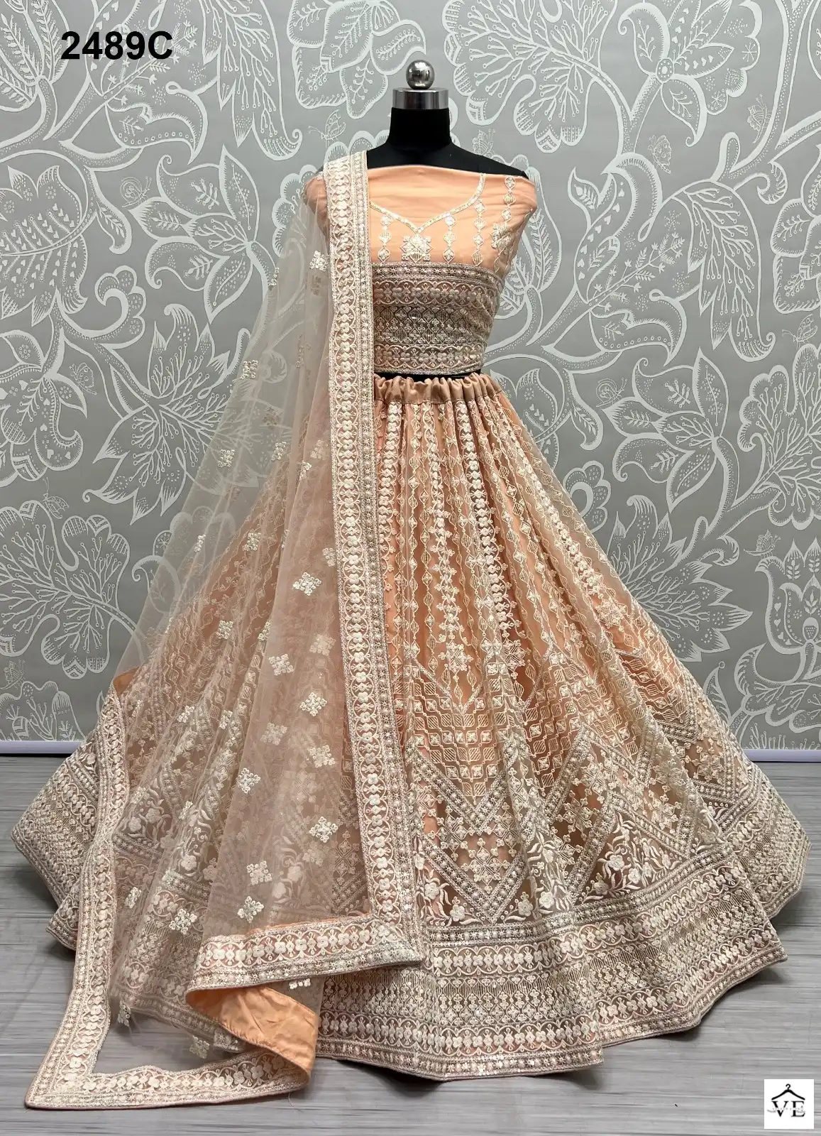 Anjani Art 2489A To 2489D Net Wholesale Lehenga Catalog — Wholesale Lehenga, MPA wholesale from Surat - Gallery Image 13