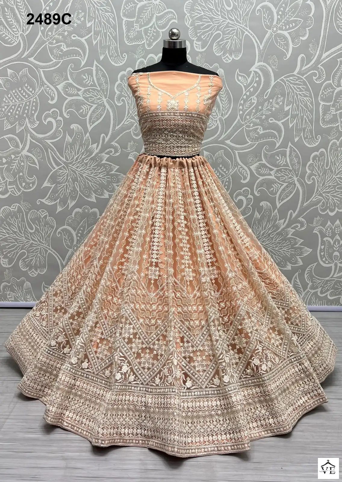 Anjani Art 2489A To 2489D Net Wholesale Lehenga Catalog — Wholesale Lehenga, MPA wholesale from Surat - Gallery Image 8