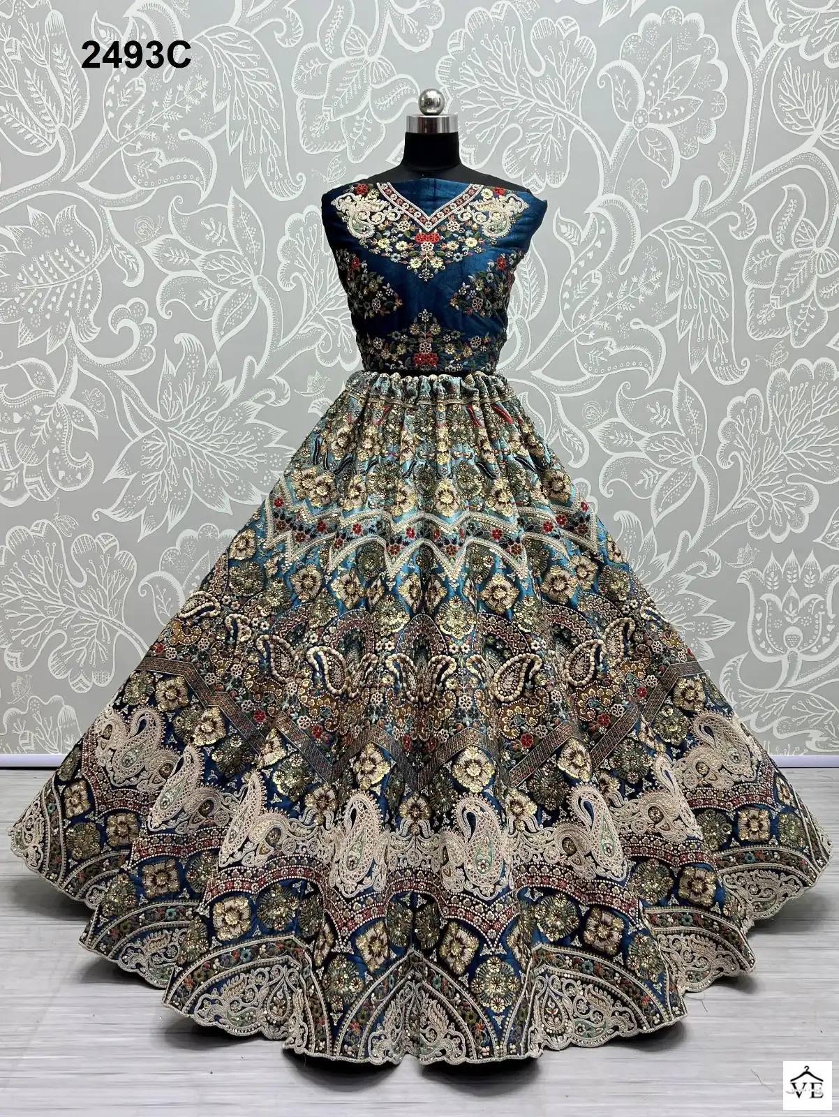 Anjani Art 2493A To 2493D Velvet Wholesale Lehenga Catalog — Wholesale Lehenga, MPA wholesale from Surat - Gallery Image 14
