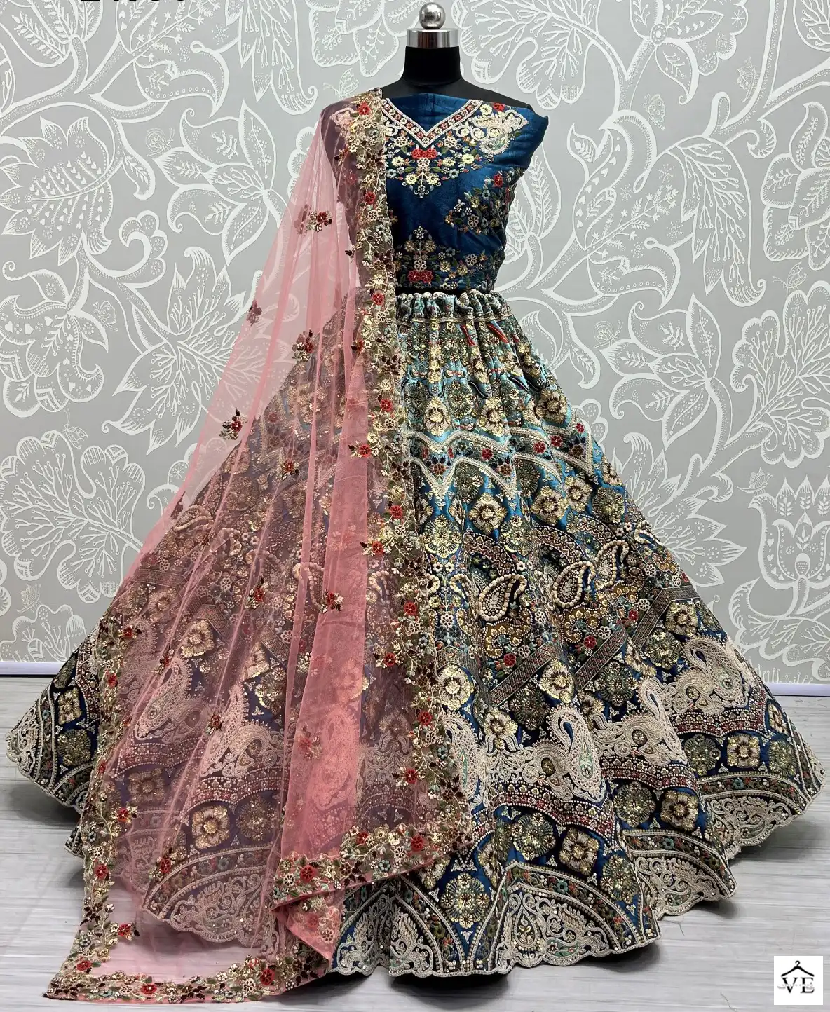 Anjani Art 2493A To 2493D Velvet Wholesale Lehenga Catalog — Wholesale Lehenga, MPA wholesale from Surat — view 1