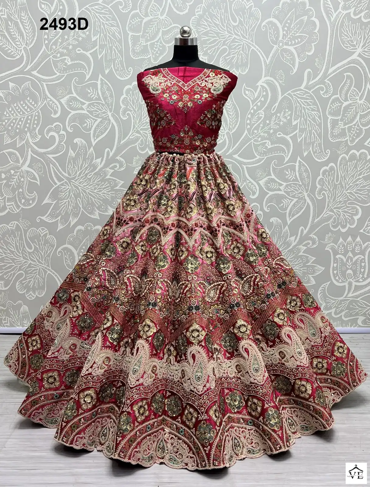 Anjani Art 2493A To 2493D Velvet Wholesale Lehenga Catalog — Wholesale Lehenga, MPA wholesale from Surat - Gallery Image 15