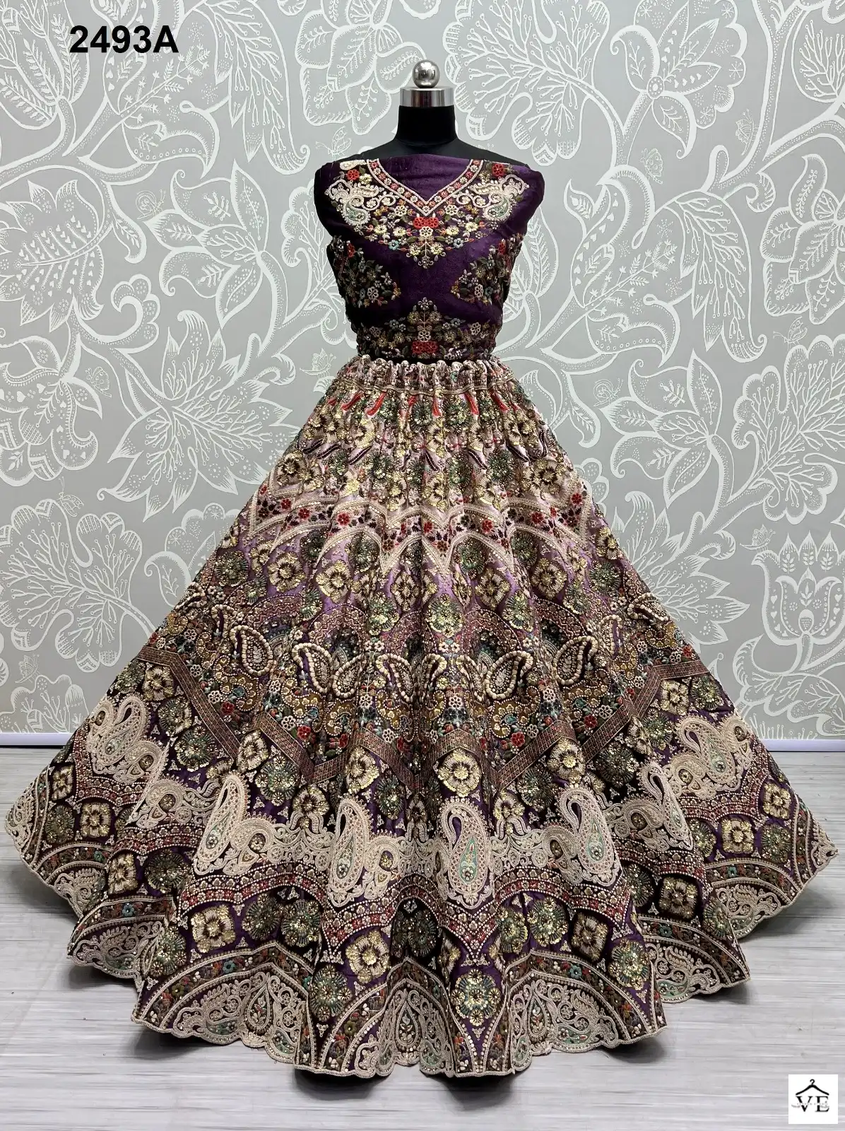 Anjani Art 2493A To 2493D Velvet Wholesale Lehenga Catalog — Wholesale Lehenga, MPA wholesale from Surat - Gallery Image 5