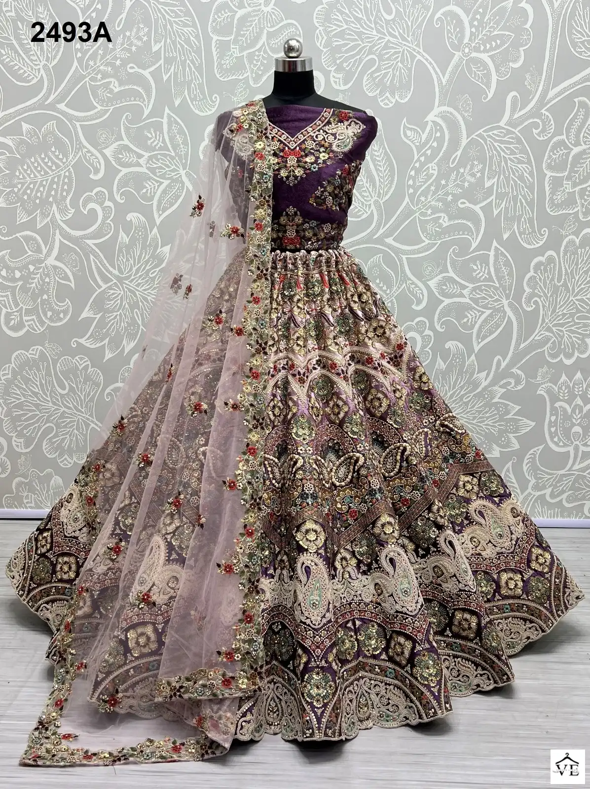 Anjani Art 2493A To 2493D Velvet Wholesale Lehenga Catalog — Wholesale Lehenga, MPA wholesale from Surat - Gallery Image 6