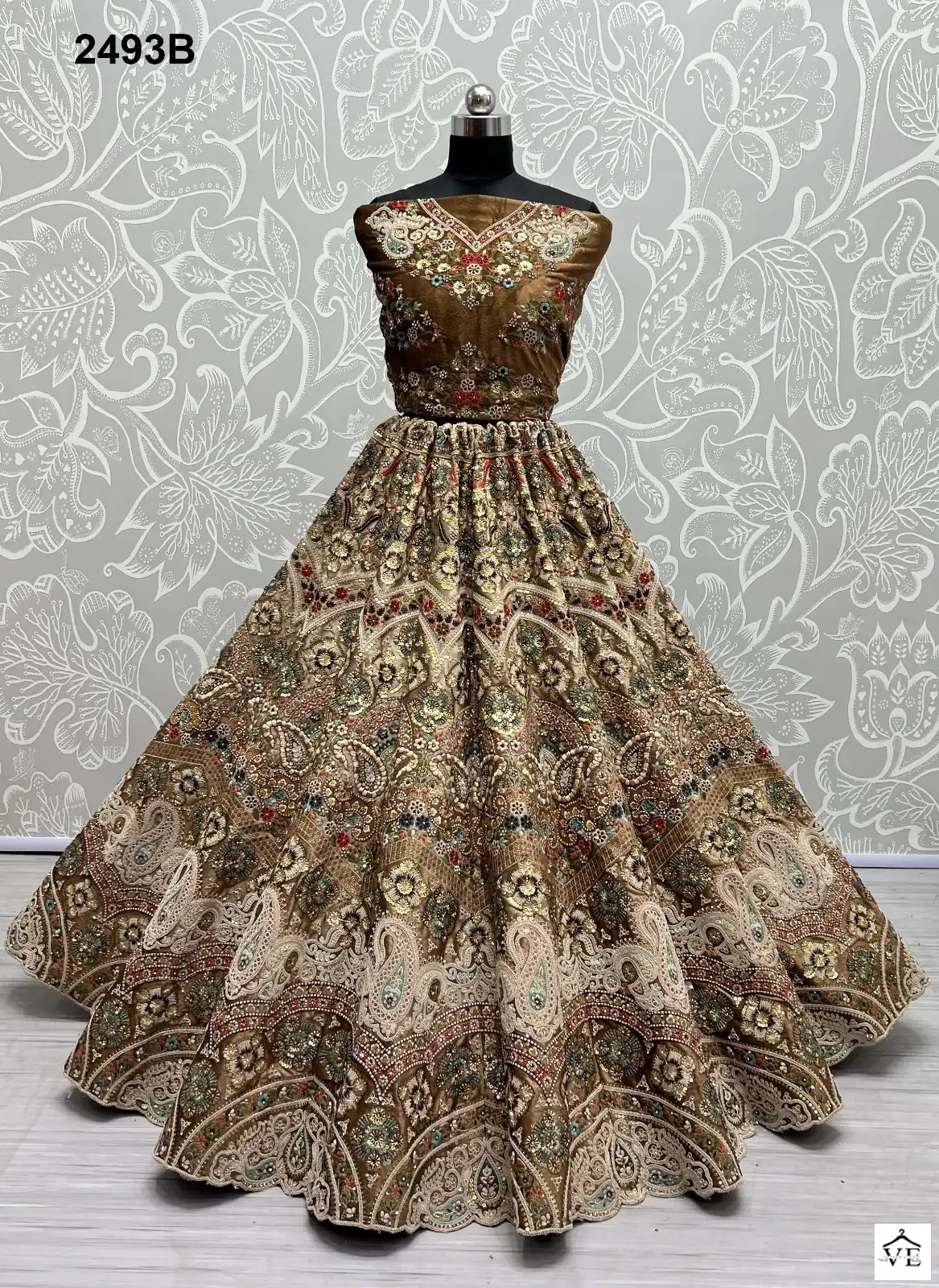Anjani Art 2493A To 2493D Velvet Wholesale Lehenga Catalog — Wholesale Lehenga, MPA wholesale from Surat - Gallery Image 9