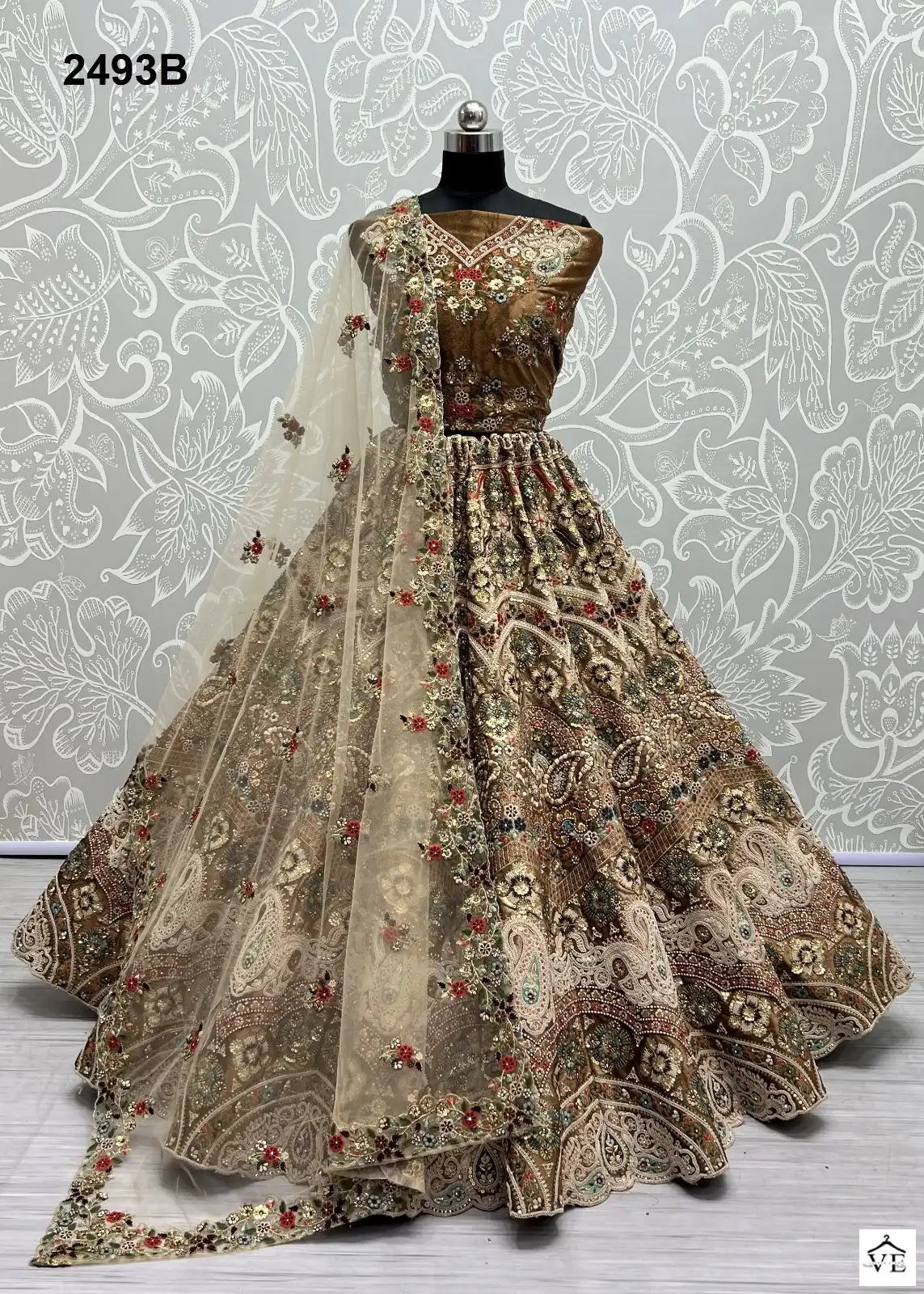 Anjani Art 2493A To 2493D Velvet Wholesale Lehenga Catalog — Wholesale Lehenga, MPA wholesale from Surat - Gallery Image 10